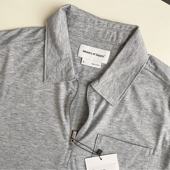 Ministry of Supply Men's Composite Merino Zip Polo Gray Size Small New Stretch - Picture 7 of 9